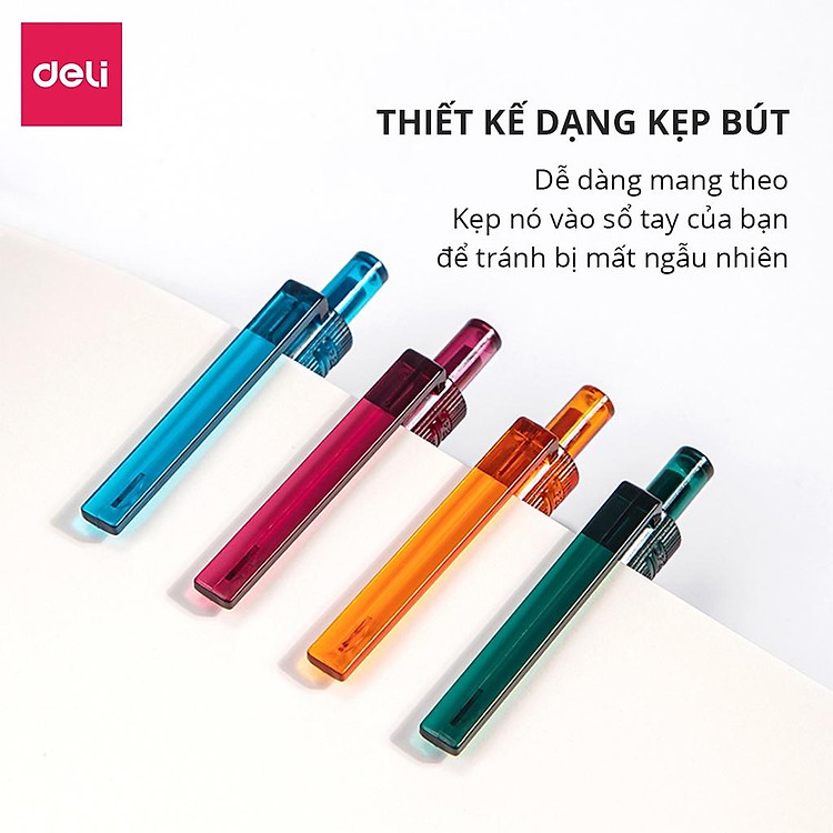 Bút Bi Nước Gel Màu Đen Ngòi 0.5mm Deli - Ảnh 6