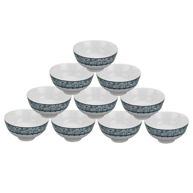 Bộ 10 Cái Chén Cơm 11.5cm VQ Nhạt Gốm Sứ Minh Long