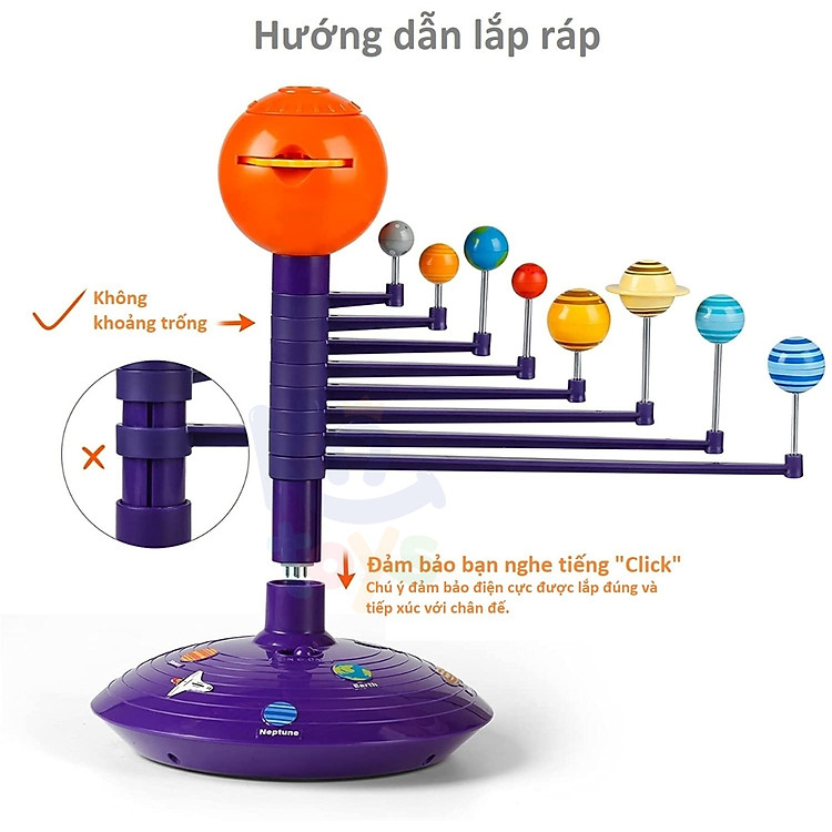 Bộ đồ chơi chiếu bóng Hệ mặt trời TOPBRIGHT Chính hãng Giá tốt - Hình ảnh 5
