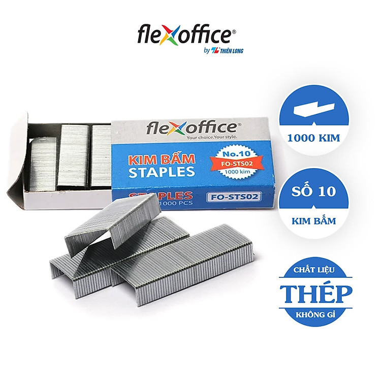 Bộ Kim Bấm số 10 Flexoffice FO-STS02 (20 hộp)
