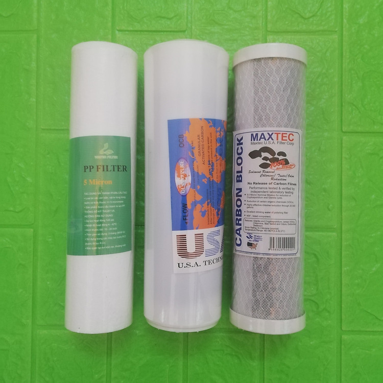 Bộ 3 lõi lọc nước 1,2,3 máy lọc nước RO - Chính hãng