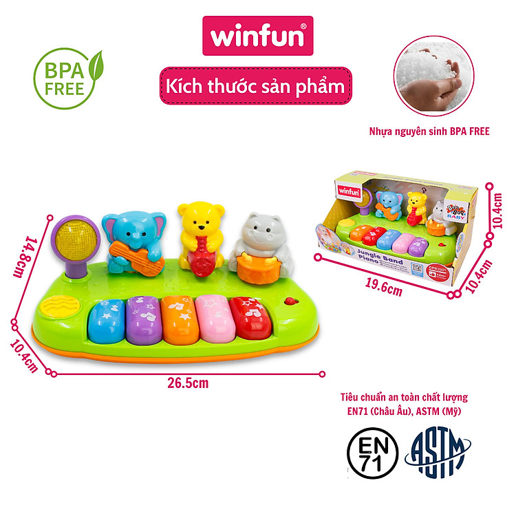 Đồ chơi đàn Piano mini Winfun cho bé Chính hãng Giá rẻ - Hình ảnh 4