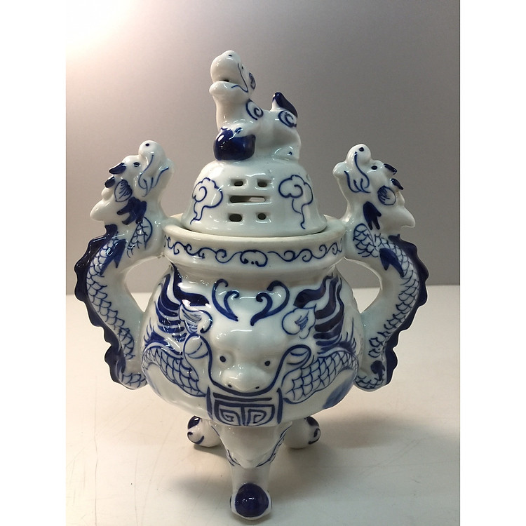 Đồ thờ cúng bát tràng ( lư đốt trầm bằng sứ ) dành cho các Ban thờ thần tài , thờ giá tiên kết hợp đồ thờ đồng)