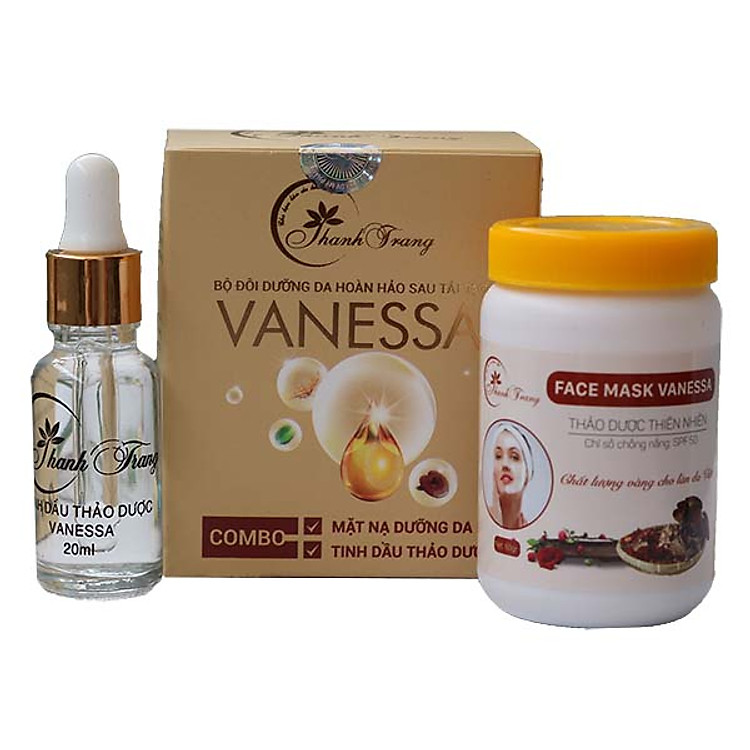 Combo Dưỡng da hoàn hảo sau tái tạo VANESSA Thanh Trang: Mặt Nạ Dưỡng Da 80gr & Tinh Dầu Thảo Dược 20ml