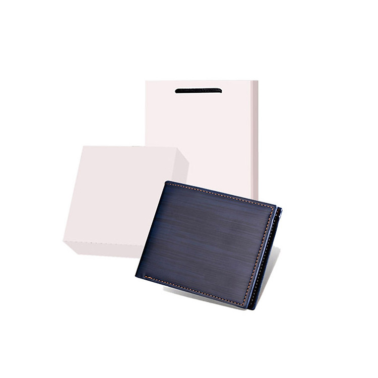 Ví da nam thời trang có túi hộp trắng theo kèm làm quà tặng