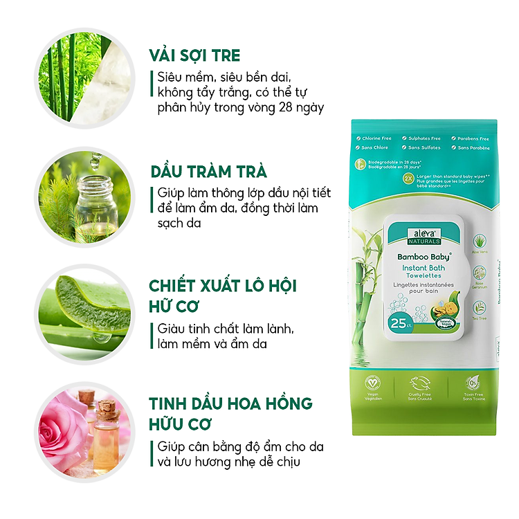 Mua Khăn tắm dùng 1 lần hương hoa hồng cho bé Chính hãng Ưu đãi - Hình ảnh 2