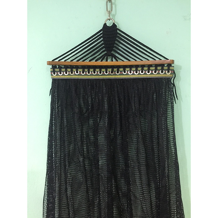 Võng lưới Ban Mai căng kim cán gỗ 50cm màu đen
