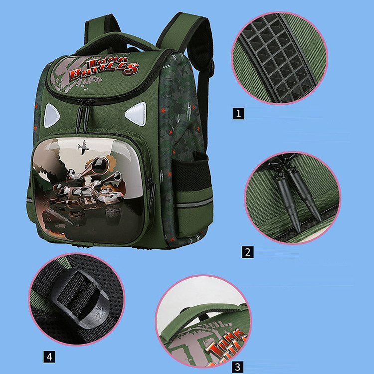 Ba lô học sinh tiểu học vỏ cứng PC BEE GEE HS1306 - Ảnh 4