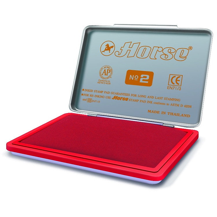 Hộp Dấu Kim Loại Horse No.3 – Đỏ