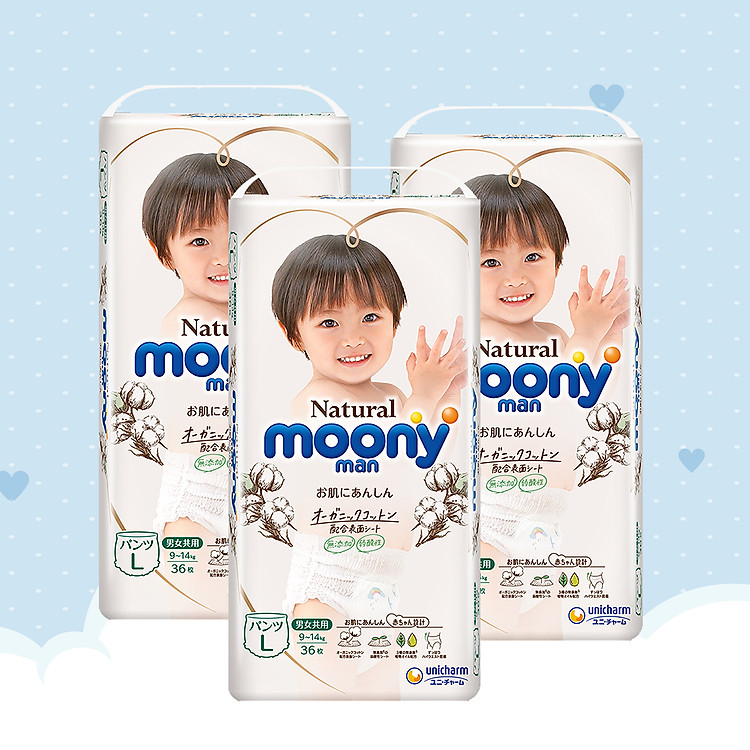 Mua Bỉm quần Moony Natural L 36 Combo Uy tín Giá tốt - Hình ảnh 2
