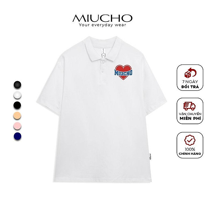 Áo thun polo nữ form rộng Unisex chất vải cotton MP005 Miucho in local brand