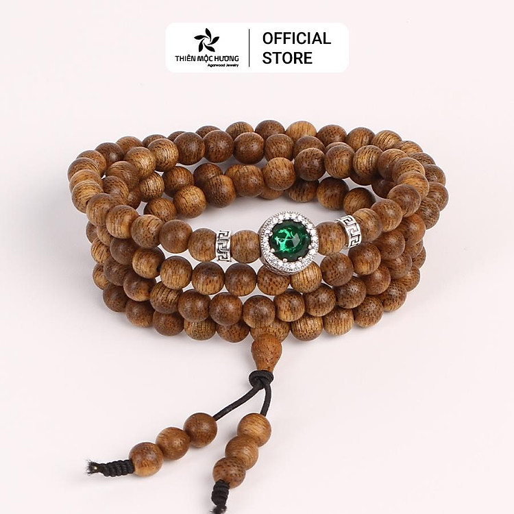 Vòng tay Trầm Hương tự nhiên 108 hạt Minh Nguyệt - Thành công, hạnh phúc, an nhiên