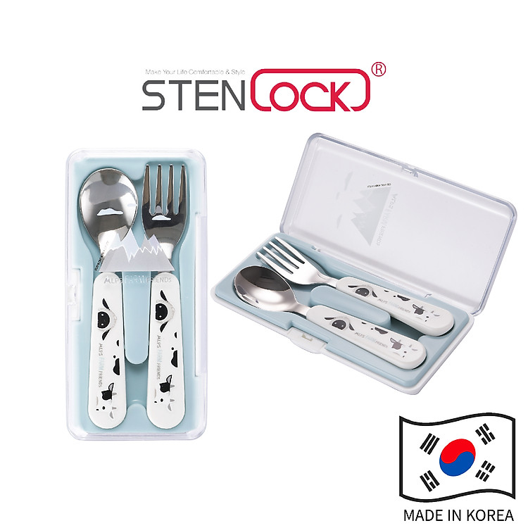 Bộ muỗng nĩa ăn dặm STENLOCK Chính hãng Ưu đãi