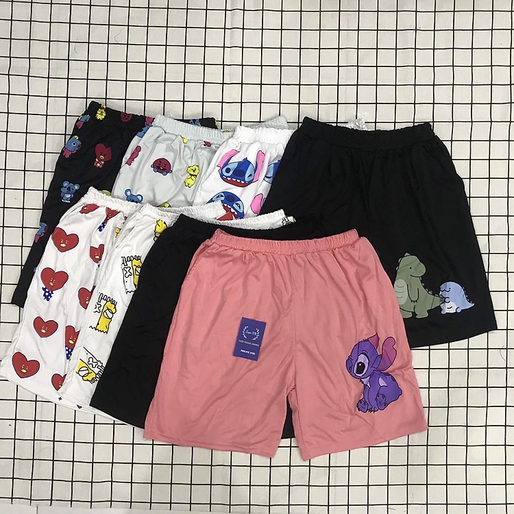 (Nhiều mẫu) Quần Short Cartoon Thú Unisex -Lapi VN ,FREESIZE đến 70kg, quần đùi nam nữ, đồ mặc nhà, set hoạt hình