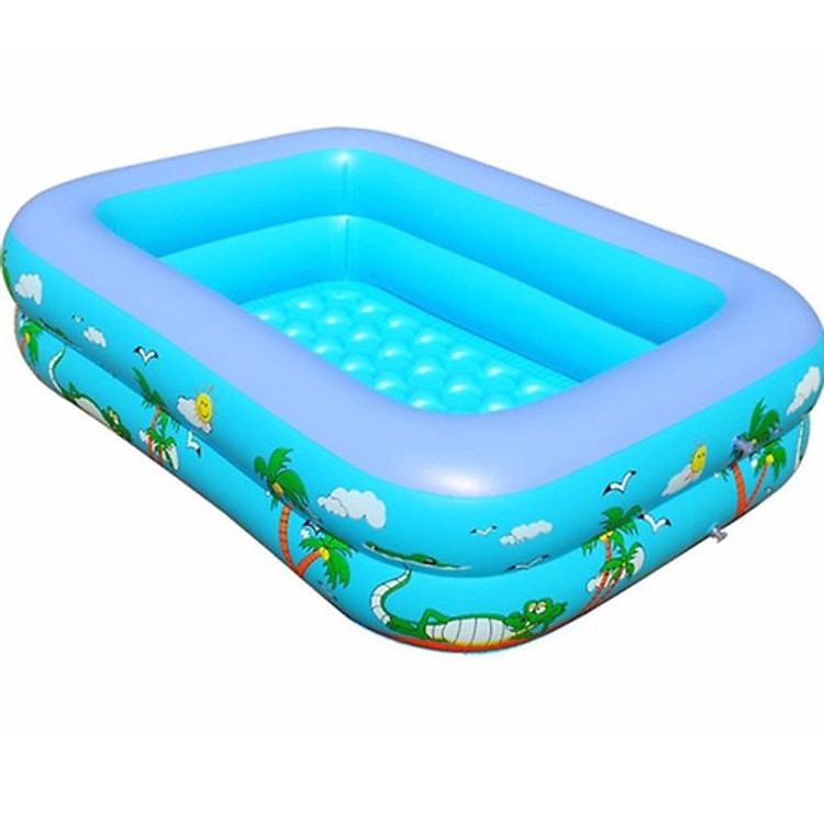 COMBO Bể Phao Bơi Cho Bé + Miếng Dán Hồ Bơi - TẶNG KÈM LỤC LẠC GỖ