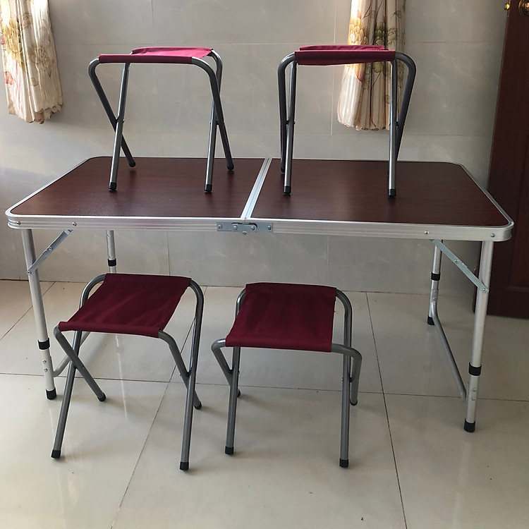 Bộ bàn ghế xếp gọn du lịch , dã ngoại , đi câu cá bằng nhôm