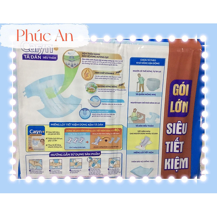 Tã Dán Người Già Caryn Size M 40 Miếng Chính hãng Giá rẻ - Hình ảnh 2
