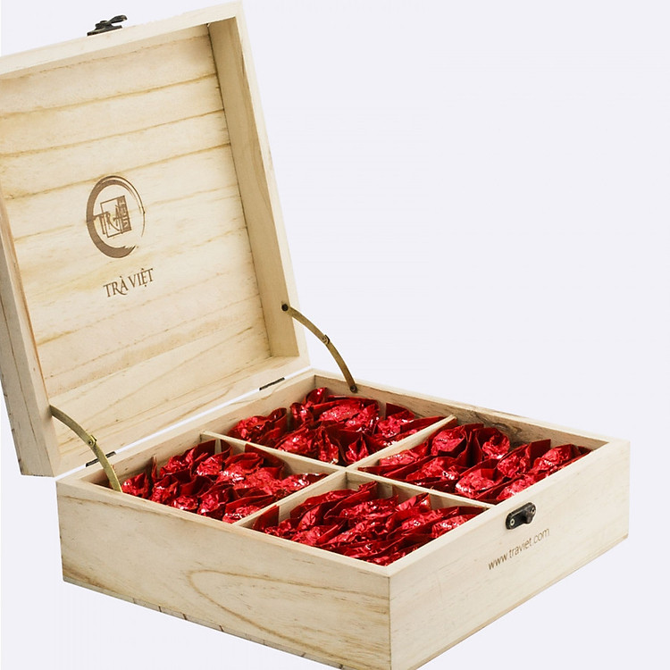 Hộp trà Tâm Giao 4 Trà Việt - Sen - Ô Long - Cổ Thụ - Nõn Tôm