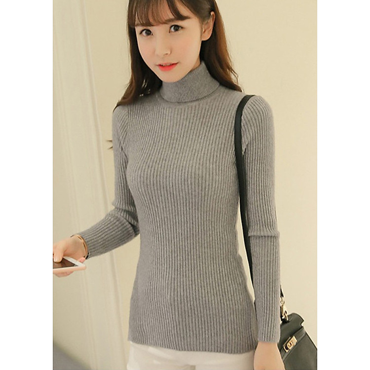 Áo len tơ kéo cổ lọ mềm, mịn, ấm