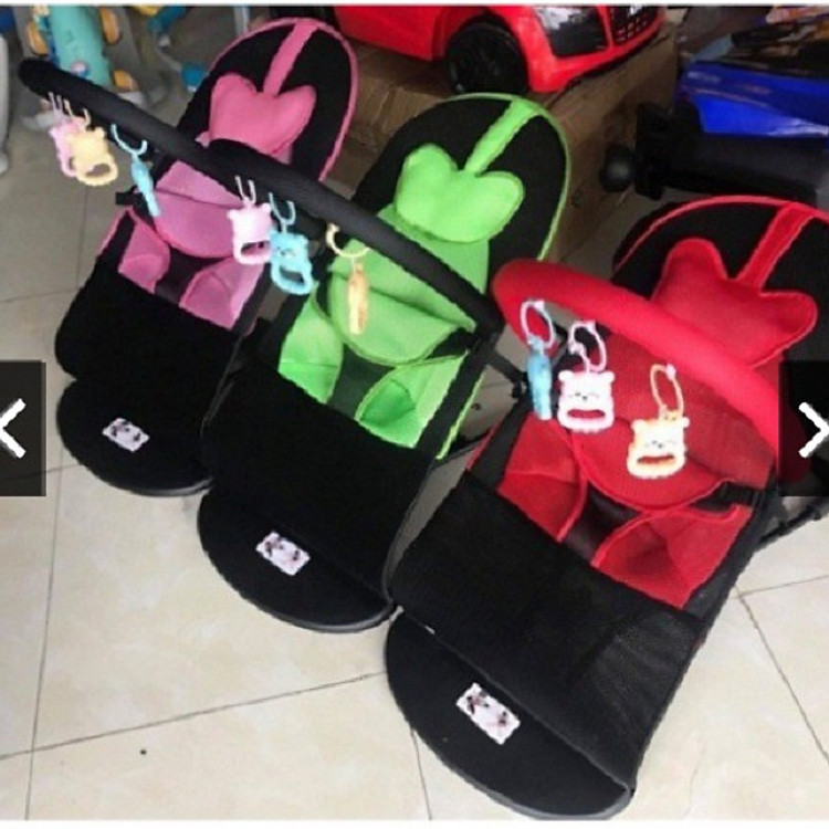 Ghế Rung Nhún Cao Cấp Mẫu 2019 (Tặng Kèm Đồ Chơi + Gối Đầu Cho Bé )- màu cho bé gái