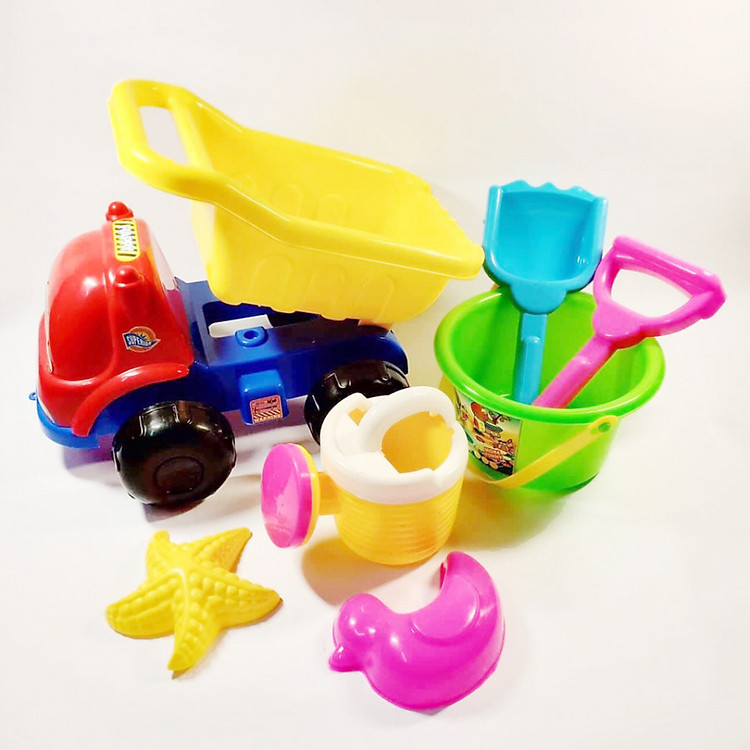 Bộ đồ chơi xúc cát ô tô cỡ lớn 7 món