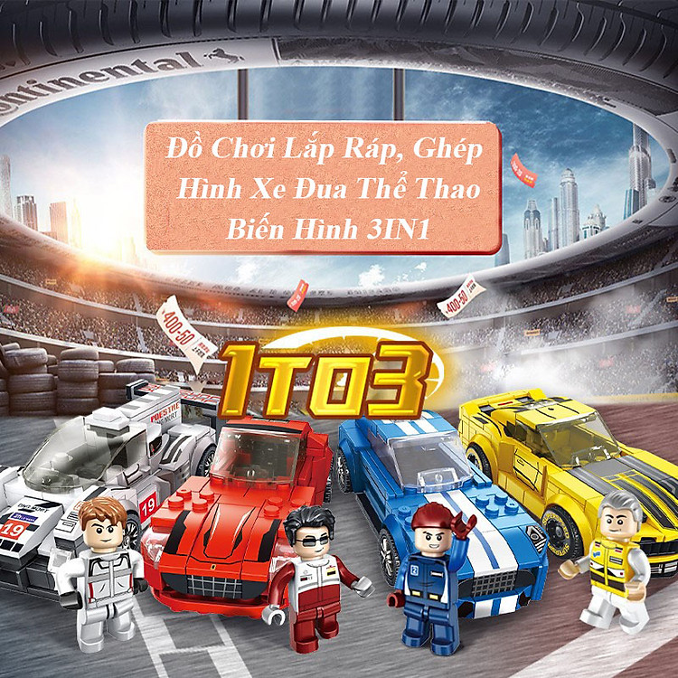 Bộ Đồ Chơi Lắp Ráp Xe Đua 3IN1 Chính hãng Ưu đãi - Hình ảnh 3