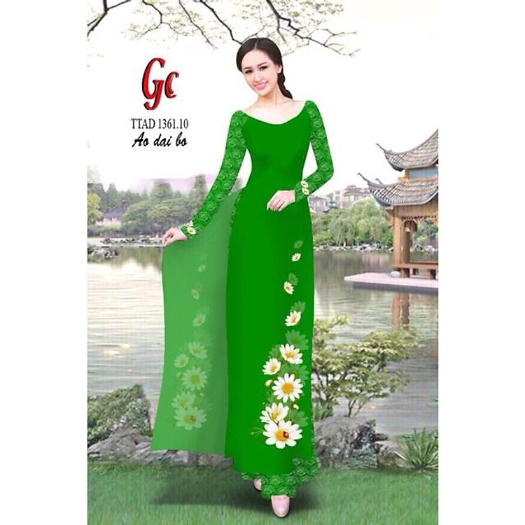 Vải Áo Dài Tằm Ý/ Lụa Nhật Hoa Cúc Trắng