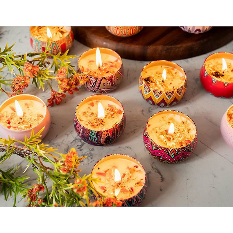 Nến thơm phòng cao cấp - Nến thơm hoa khô Funu - Hàng chính hãng (Giao họa tiết ngẫu nhiên)