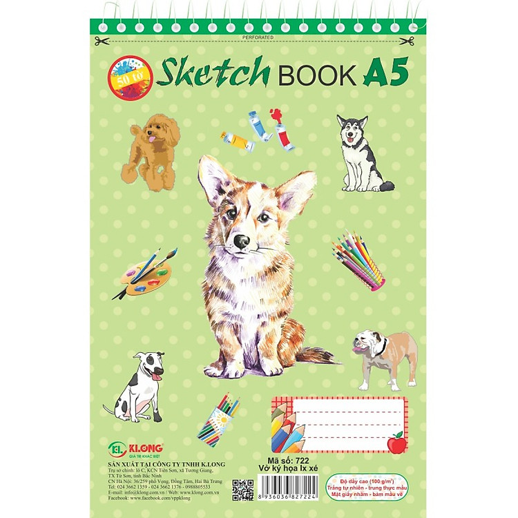 Sổ Vẽ KLONG Ký Họa Lò Xo Xé A5 (50 tờ) - Ảnh 7
