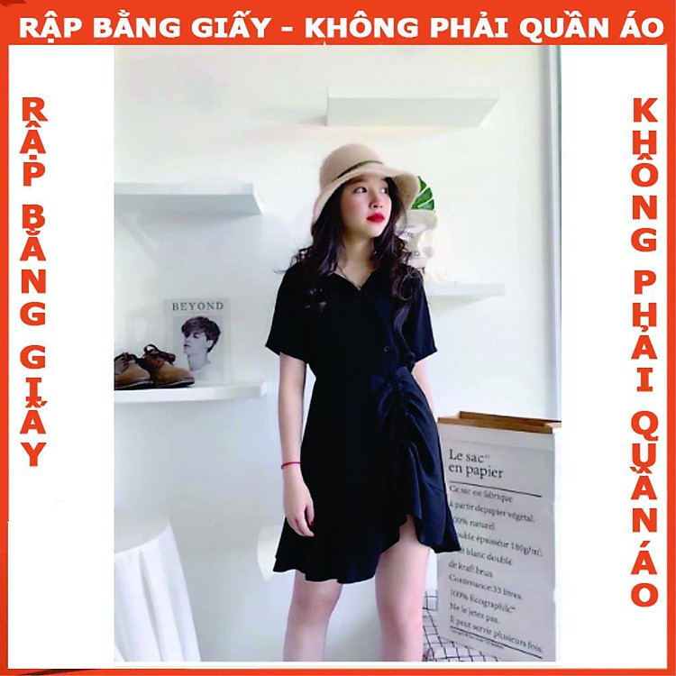 Rập Giấy Đầm Cổ Trụ Nút Xéo Rút Dây Mã 1040 (BẢN VẼ) - Ảnh 3