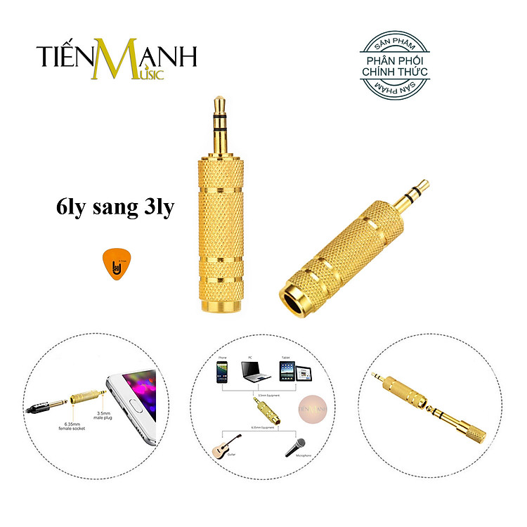 Đầu Jack Chuyển đổi âm thanh Dr.Mic từ cổng 6ly sang 3ly 6 ly 3 ly, 6li 3li, 6 li 3 li Giắc, Rắc, Rack Hàng Chính Hãng - Kèm Móng Gẩy DreamMaker