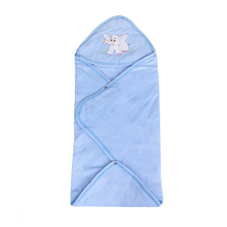 Khăn Trùm Ngủ Thêu Thú Vải Mềm 2 Lớp Giữ Ấm Cho Bé (Giao mùa ngẫu nhiên dựa theo giới tính bé)