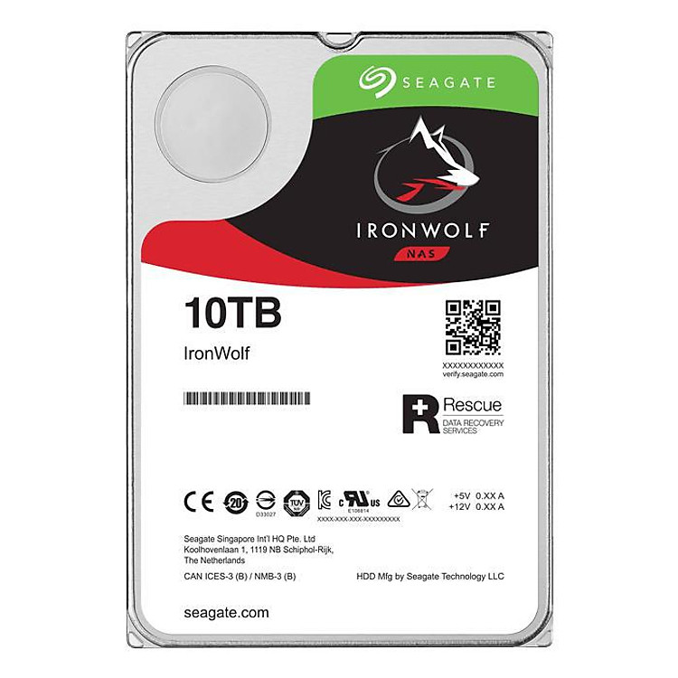 Ổ Cứng HDD Seagate IronWolf 10TB/256MB/3.5 - ST10000VN0008 - Hàng Chính Hãng