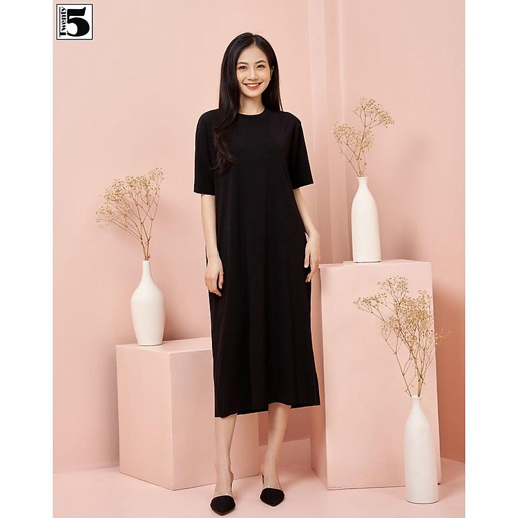 Váy thun suông dáng dài đầm thun 3864