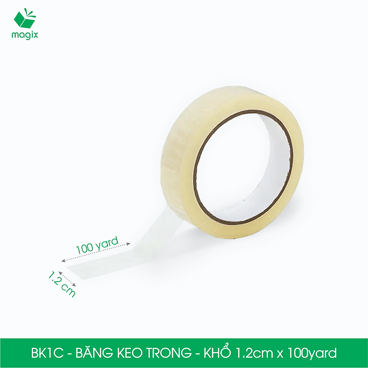 Block Băng Keo Trong 1.2cm x 100yard (12 cuộn)