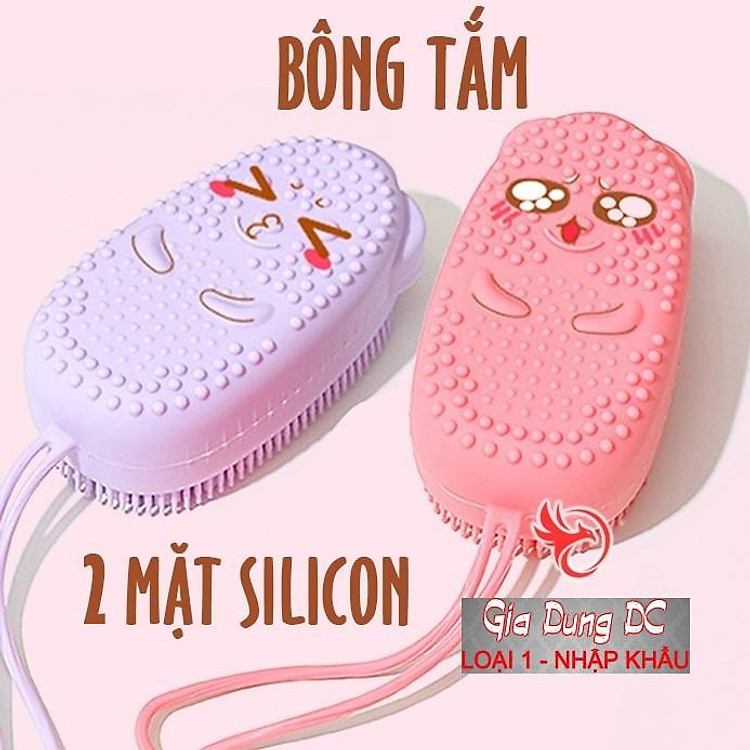 Bông tắm silicon 2 mặt tạo bọt 2 mặt tẩy da chết, tạo bọt massage body