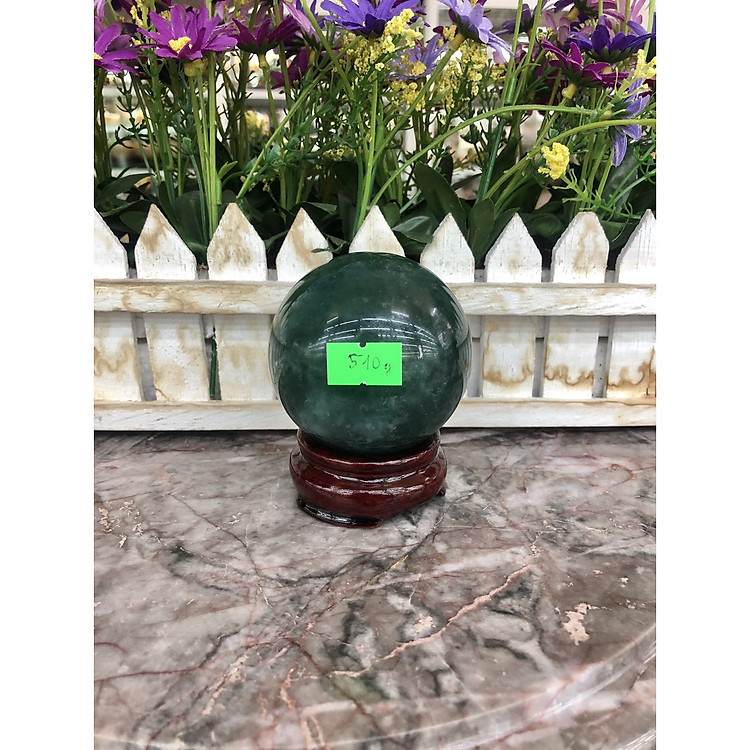 Quả cầu phong thủy đá thạch anh xanh - Đường kính 6,5cm; 6,6cm; 6,7cm; 6,9cm và 7,1cm