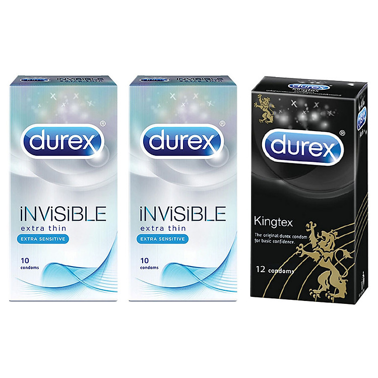Bộ 2 Hộp Bao Cao Su Durex Invisible (10 Cái/Hộp) - Tặng 1 Hộp Bao Cao Su Kingtex (12 Cái/Hộp) - 100946499