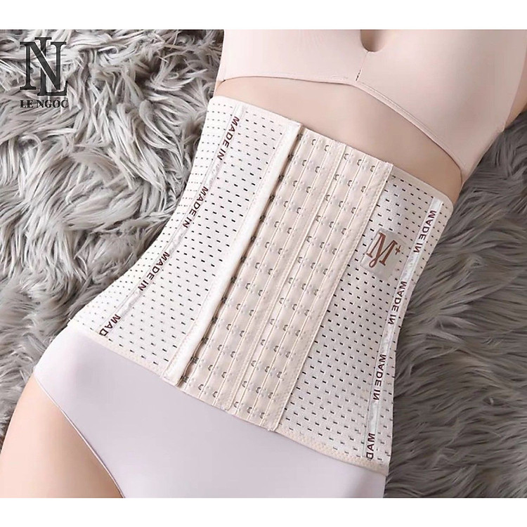 Gen nịt bụng định hình 6 nấc cài - 4 thanh chống cuộn - chiều cao gen 25cm - gen nịt bụng tạo vòng eo thon gọn - đai nịch bụng chống cuộn giảm mỡ sau sinh-Lê Ngọc Fashion