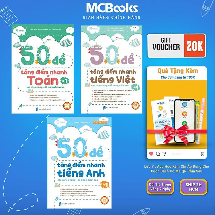 50 Đề Tăng Điểm Nhanh Tiếng Việt, Toán, Tiếng Anh - Lớp 1 - Ảnh 3