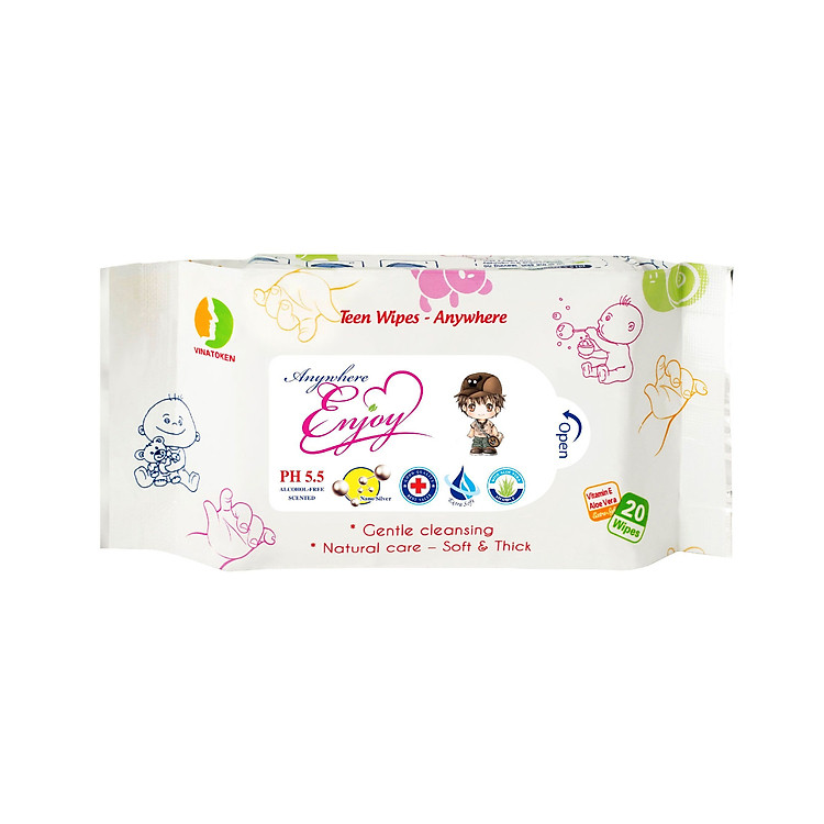 Khăn ướt em bé ENJOY TEEN 20 tờ Chính hãng Ưu đãi - Hình ảnh 2