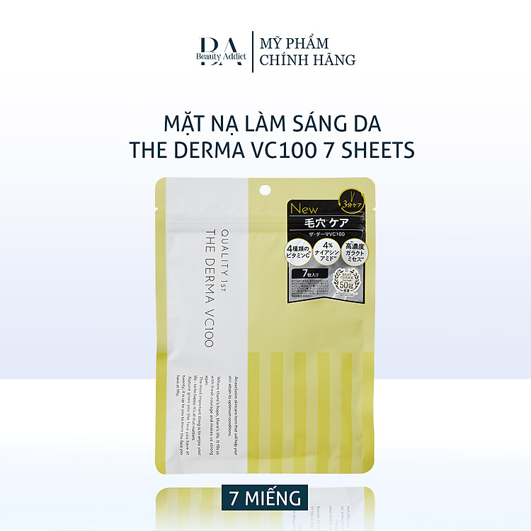 Mặt nạ làm sáng da The Derma VC100 7 Sheets