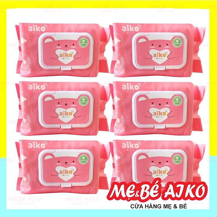 COMBO 6 GÓI KHĂN GIẤY ƯỚT AIKO Uy tín Giá rẻ