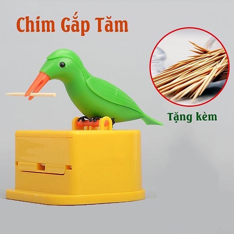 Hộp đựng tăm , con chim gắp tăm thông minh dễ thương kèm tăm sử dụng trong nhà bếp , phòng ăn rất đẹp và tiện dụng
