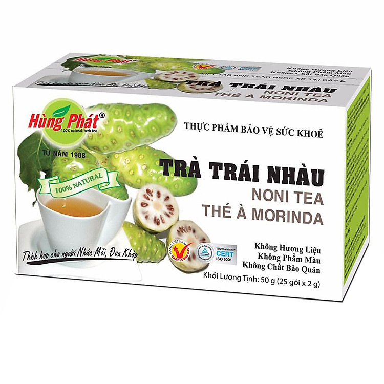 Trà Trái Nhàu Hùng Phát hộp 25 gói x 2 g