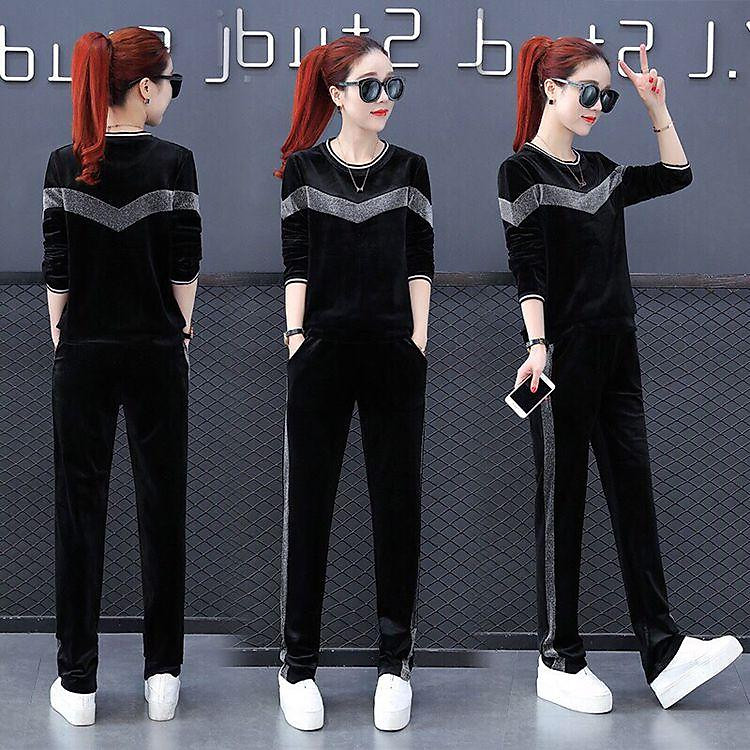 Set Đồ Bộ Nhung Lụa -Chất liệu : Nhung cao cấp mượt đẹp Màu sắc : Đen