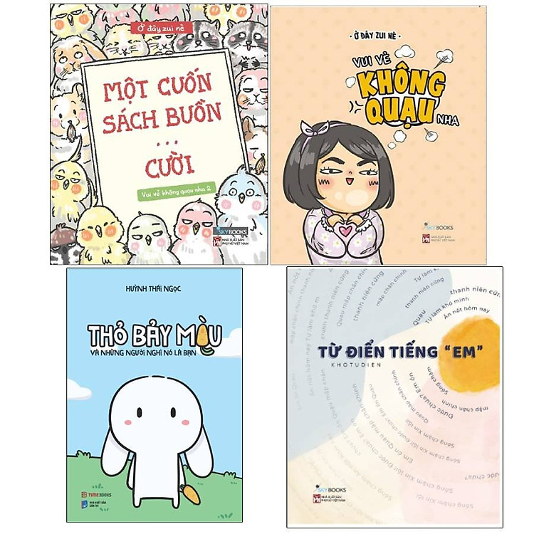 Combo cười không ngớt: Thỏ Bảy Màu Và Những Người Nghĩ Nó Là Bạn +Một Cuốn Sách Buồn… Cười + Vui Vẻ Không Quạu Nha + Từ Điển Tiếng “Em”-Sổ tay