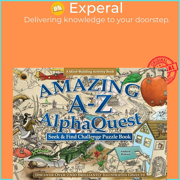 Sách - Amazing A-Z AlphaQuest Seek & Find Challenge Puzzle Book - Discover Over by Andrew Ruhren (UK edition, paperback)