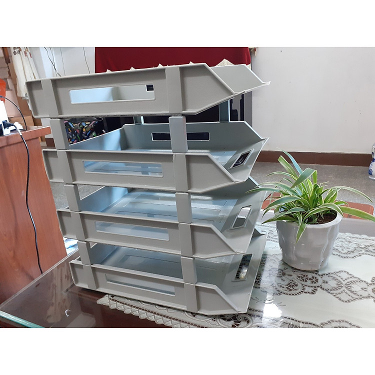 Kệ Ráp Hồ Sơ 4 Tầng Màu Xám Xukiva 190-4