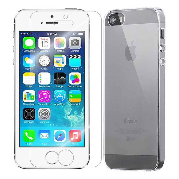 Bộ Ốp Lưng Vucase Và Kính Cường Lực Remax iPhone 5 / 5S / 5SE (Trong Suốt) - Hàng Nhập Khẩu